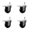 Service Caster 4'' Phenolic Swivel 7/16'' Grip Ring Stem Caster Set with Total Lock Brake, 4PK SCC-GRTTL20S414-PHR-716138-4 - alternate 1